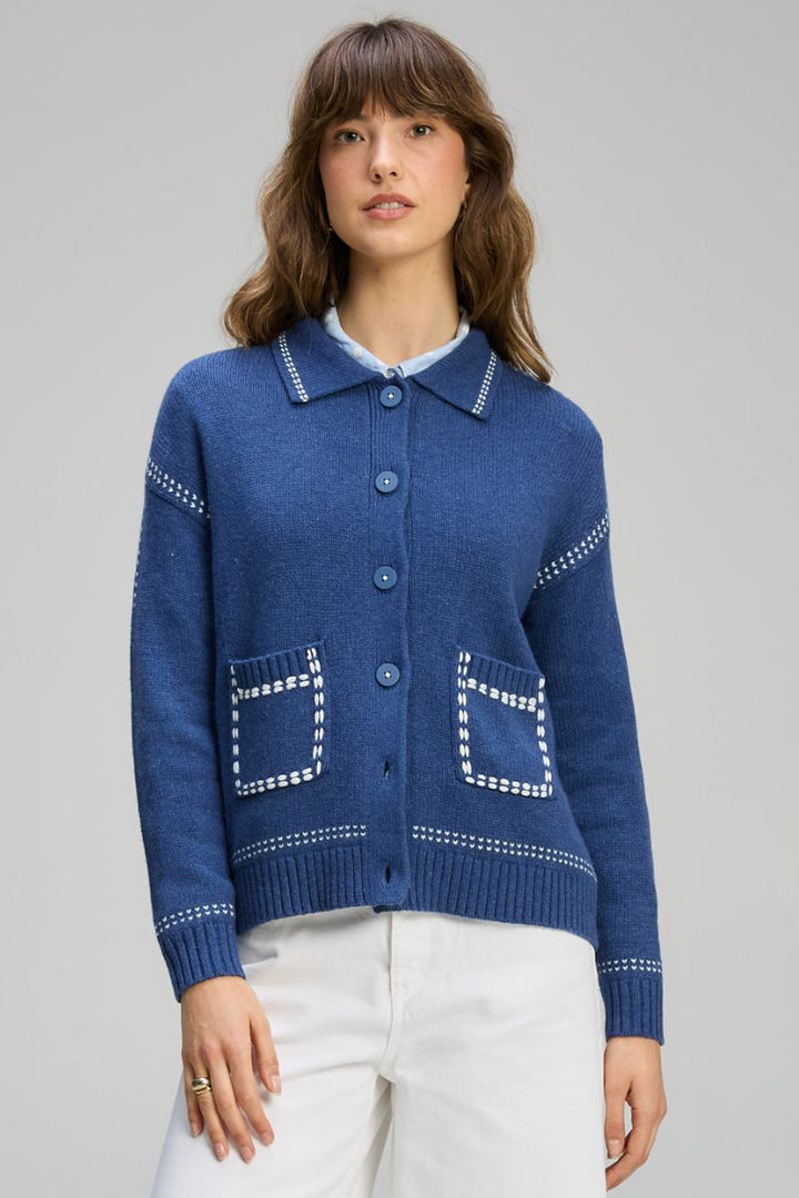 Tailored Cardigan in Indigo by Zaket & Plover in Indigo / XS