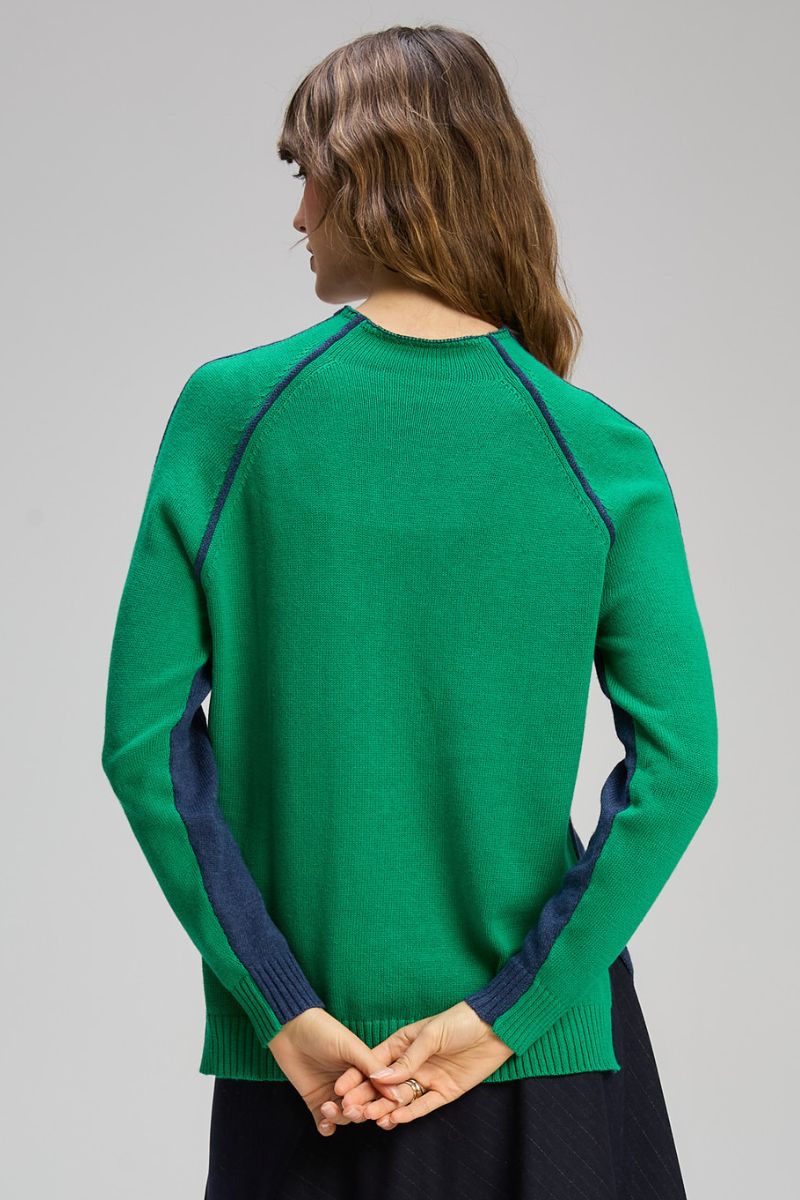 Two Way Funnel Jumper in Denim by Zaket & Plover