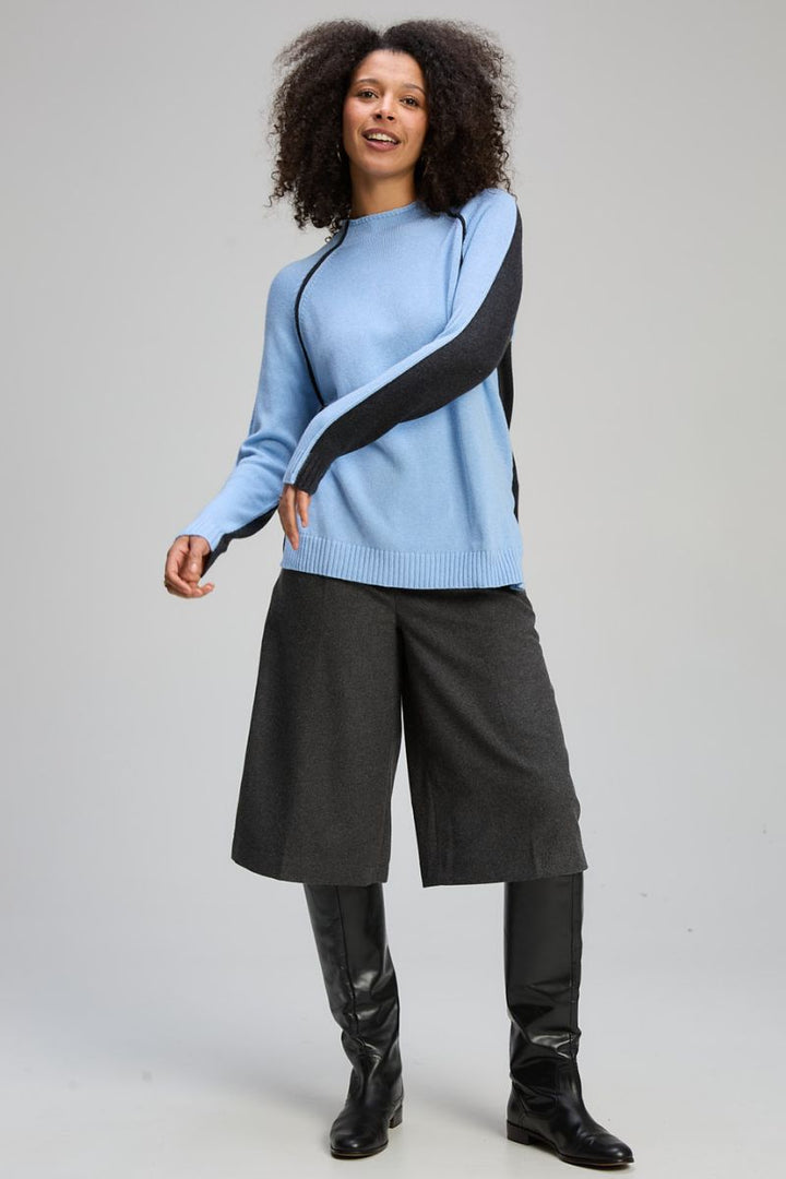 Two Way Funnel Jumper in Glacier by Zaket & Plover in glacier / S