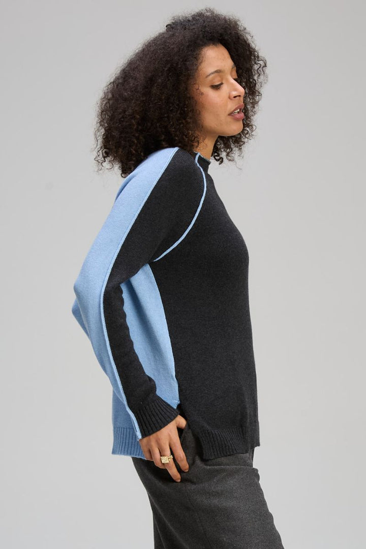 Two Way Funnel Jumper in Glacier by Zaket & Plover in glacier / S