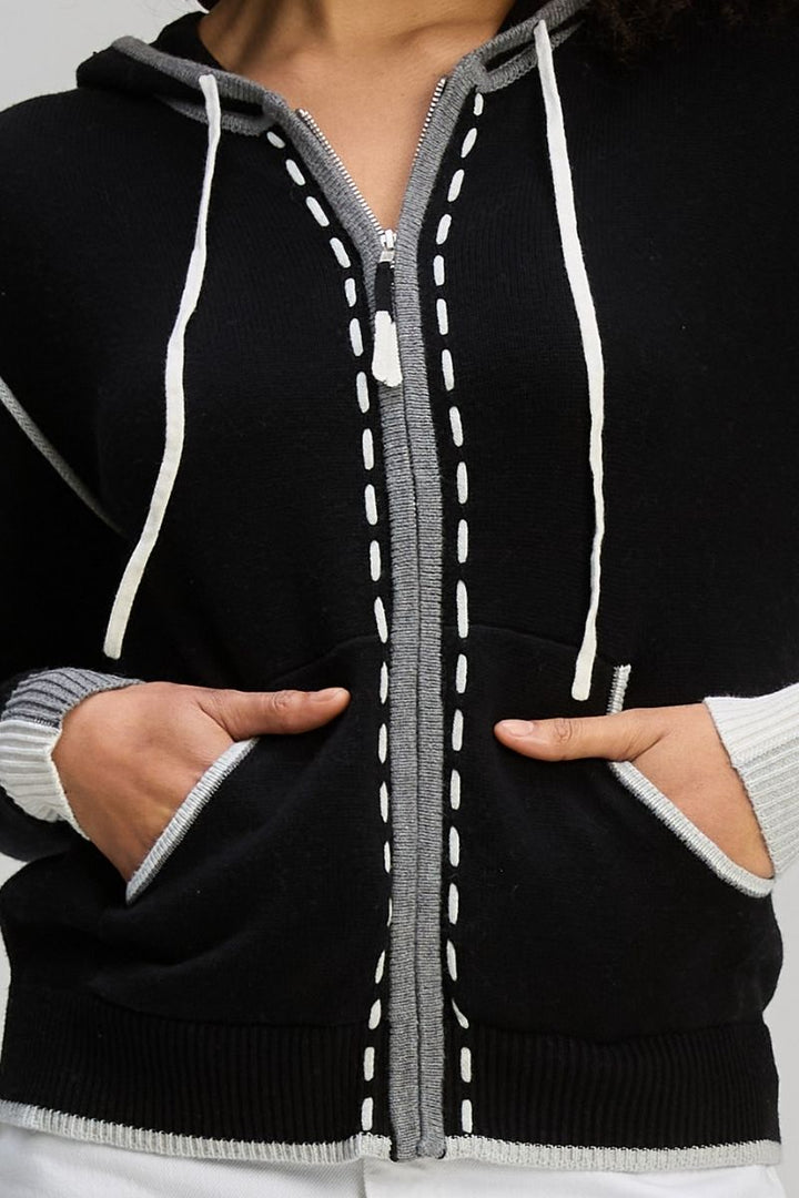 Threaded Hoodie in Black by Zaket & Plover in Black / M