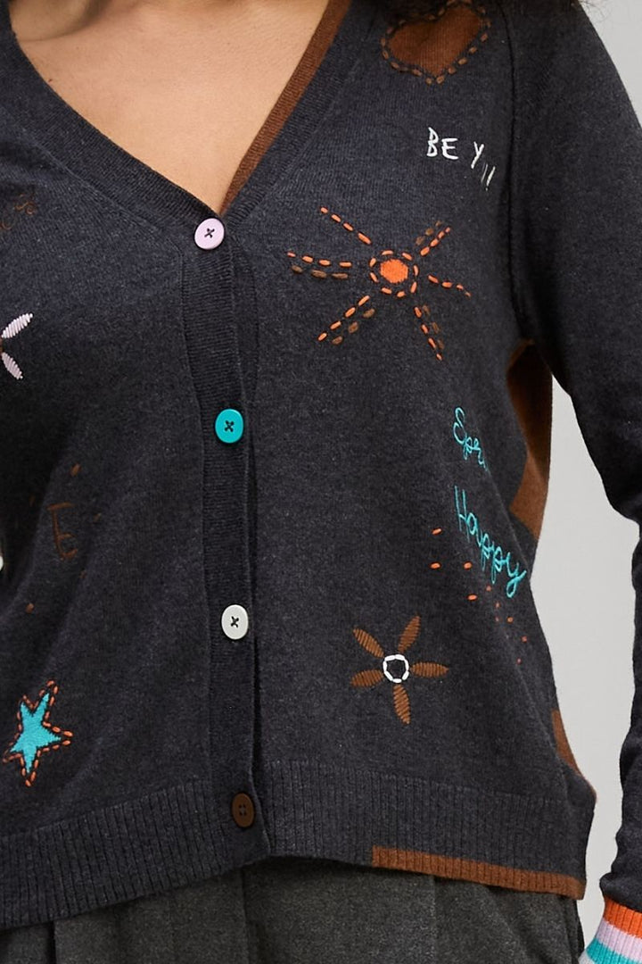 Good Energy Cardigan in Charcoal by Zaket & Plover in Charcoal / XS