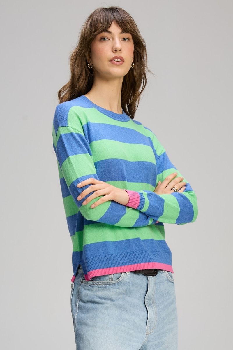 Stripe Clash Jumper in Blueberry by Zaket & Plover