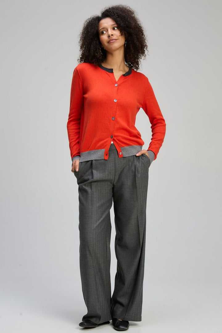 Crew Essential Cardigan in Paprika by Zaket & Plover in paprika / XS
