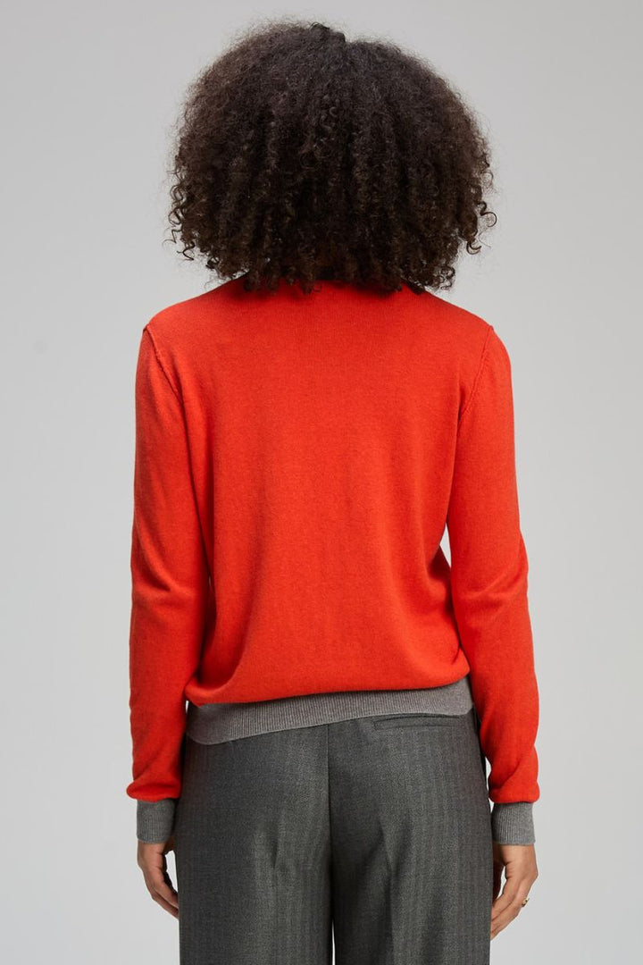 Crew Essential Cardigan in Paprika by Zaket & Plover in paprika / XS