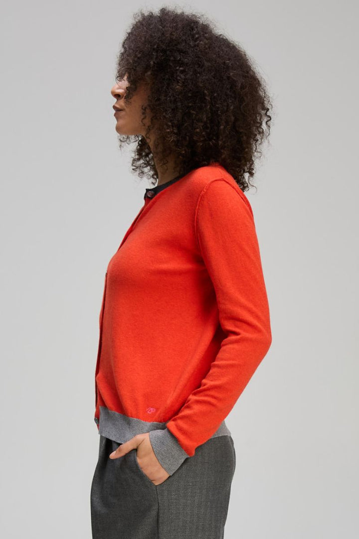 Crew Essential Cardigan in Paprika by Zaket & Plover in paprika / XS