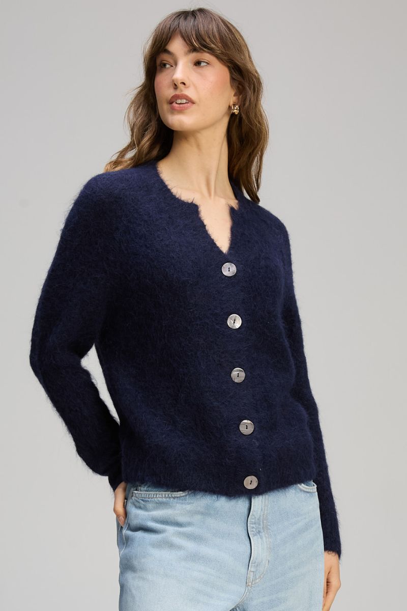 Alpaca Cardigan in Midnight by Zaket & Plover