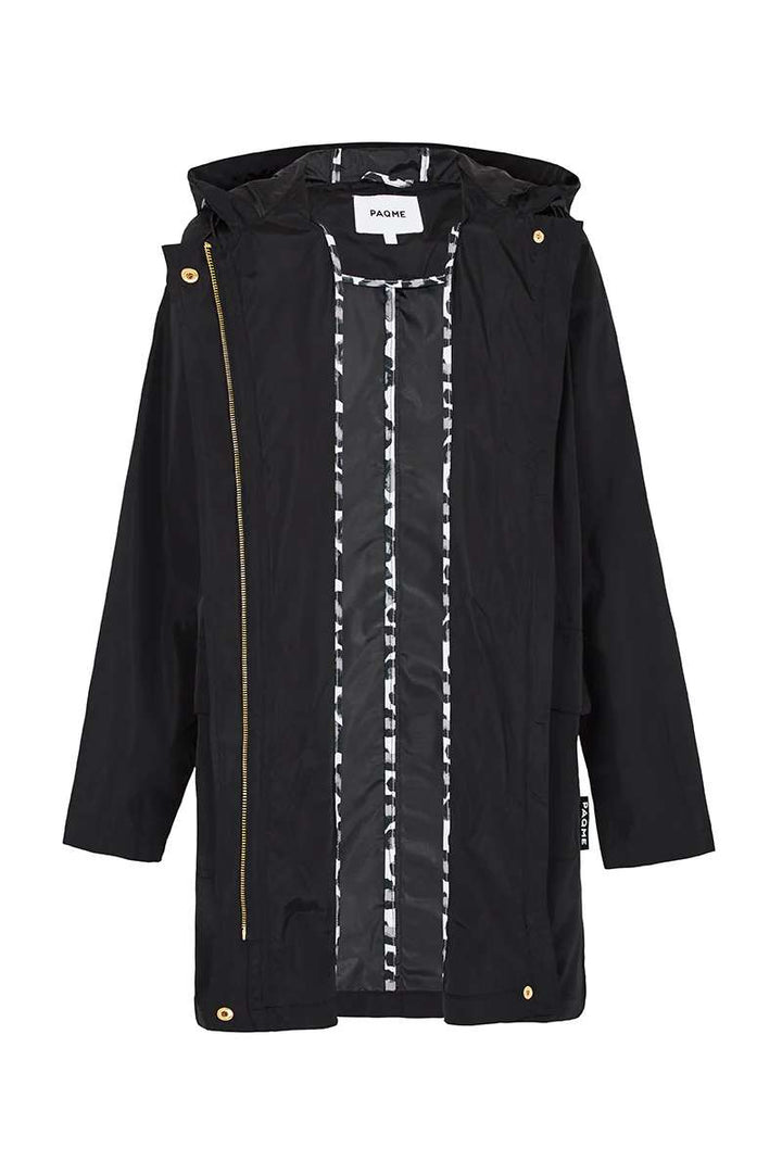 PAQME Anyday ¾ Raincoat PAQ214 in Black in Black, size S