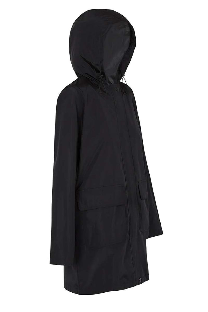 PAQME Anyday ¾ Raincoat PAQ214 in Black in Black, size S