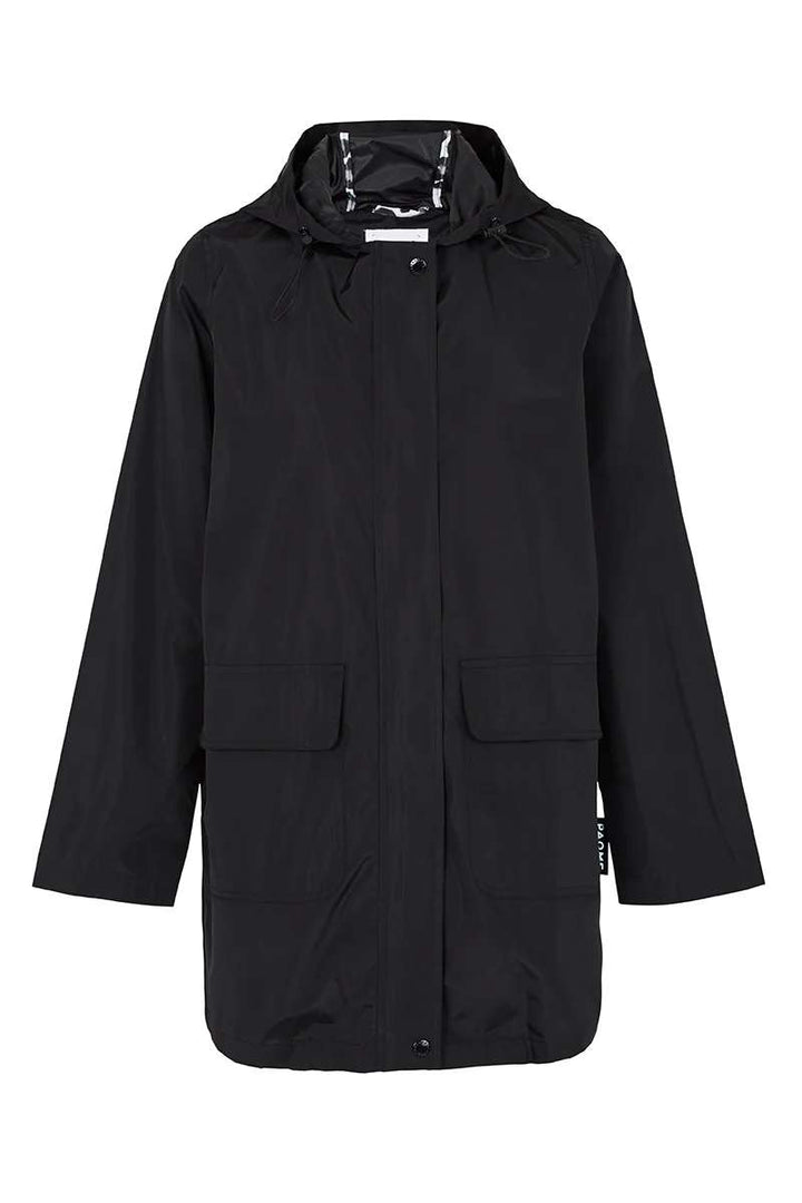 PAQME Anyday ¾ Raincoat PAQ214 in Black in Black, size S