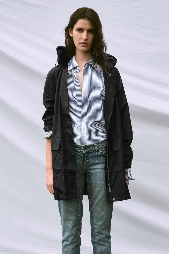 PAQME Anyday ¾ Raincoat PAQ214 in Black in Black, size S