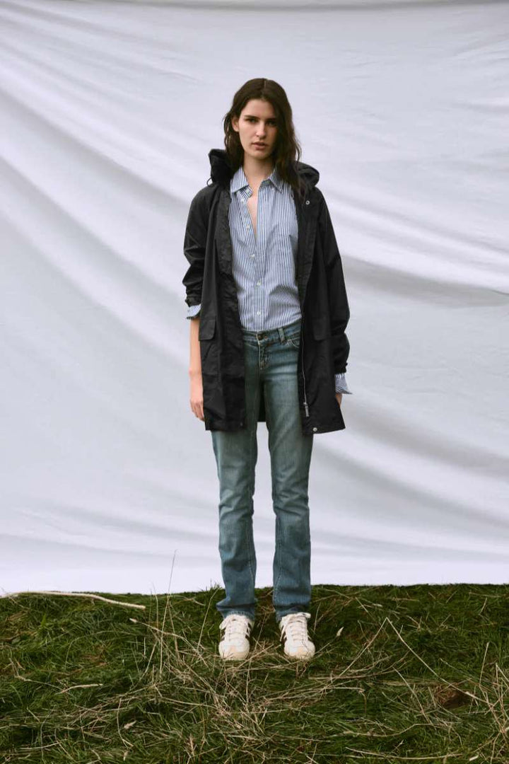 PAQME Anyday ¾ Raincoat PAQ214 in Black in Black, size S