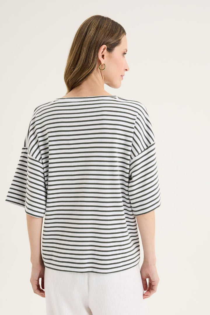 Banda Tee YTWN3045 in White/Nori by Yarra Trail in Black Green / XS