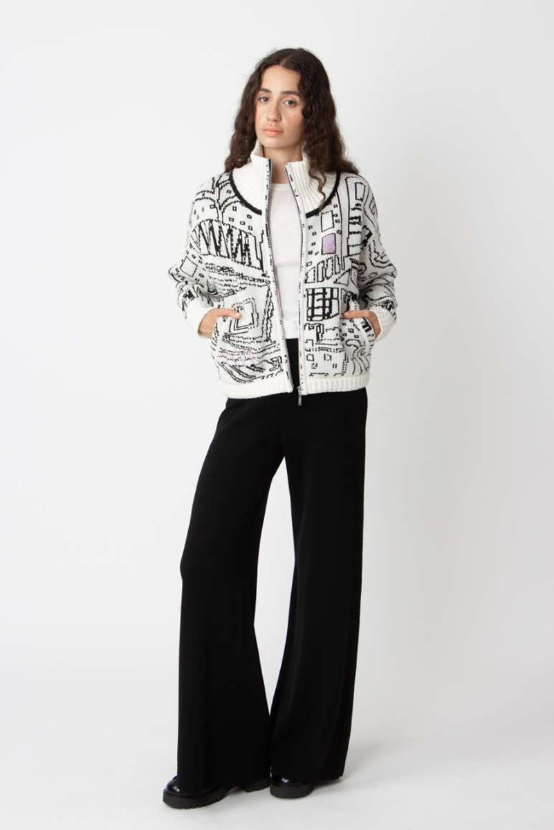 Bomber Jacket, Favela Pattern in Off White 242611 by IVKO