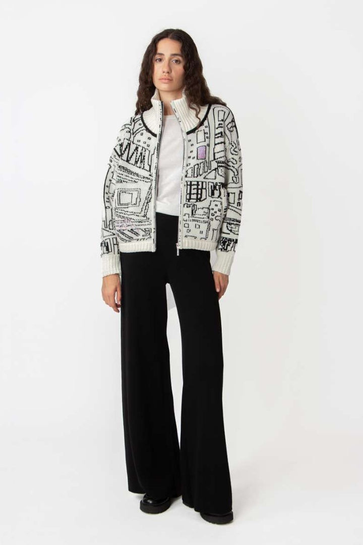 Bomber Jacket, Favela Pattern in Off White 242611 by IVKO