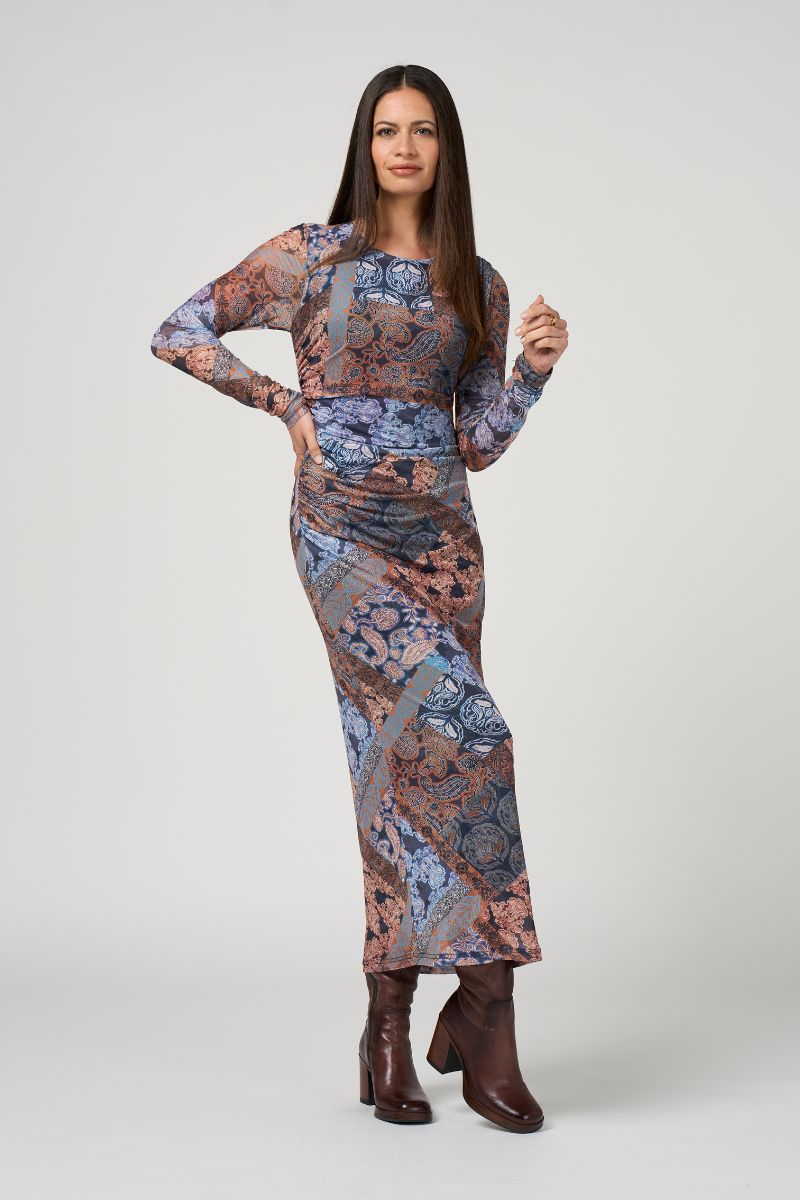 Byzantium Mesh Dress in Indigo Multi by Loobie’s Story