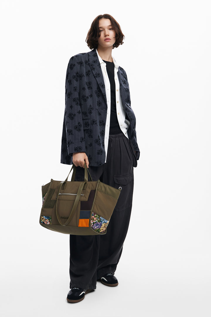 Camo Patch Guimar Bag in Dark Kaki 24WAXA29 by Desigual