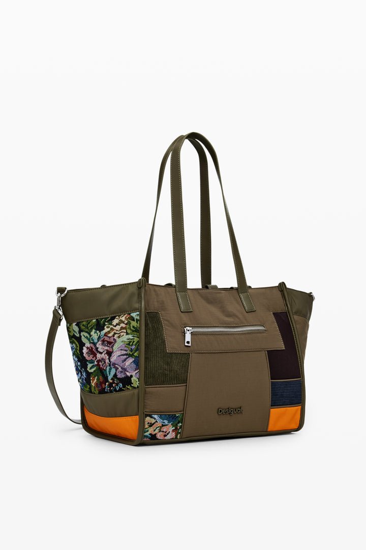 Camo Patch Guimar Bag in Dark Kaki 24WAXA29 by Desigual