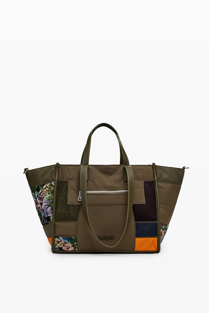 Camo Patch Guimar Bag in Dark Kaki 24WAXA29 by Desigual