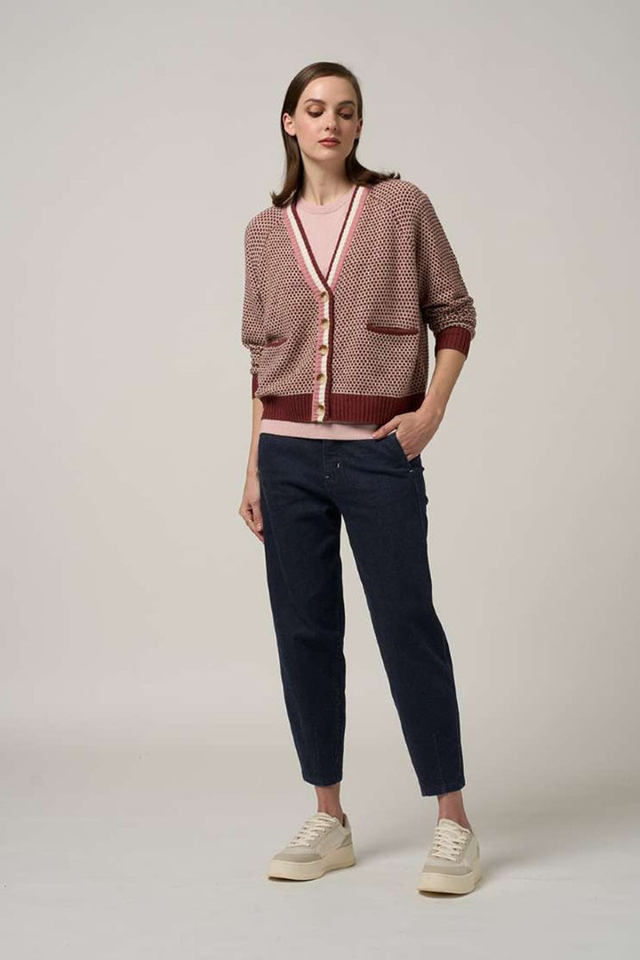 Compass Cardi in Brick MSK2528 by Madly Sweetly in Brick, size XS
