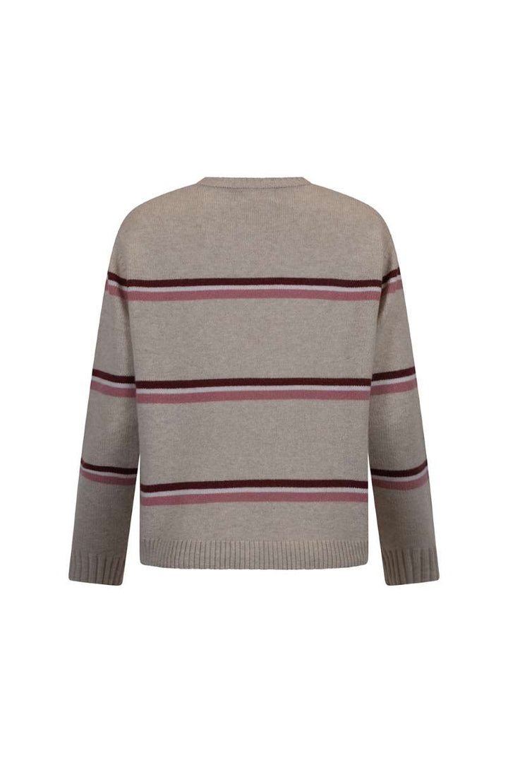 Compass Stripe Sweater in Oatmeal MSK2527S by Madly Sweetly in Oatmeal, size M