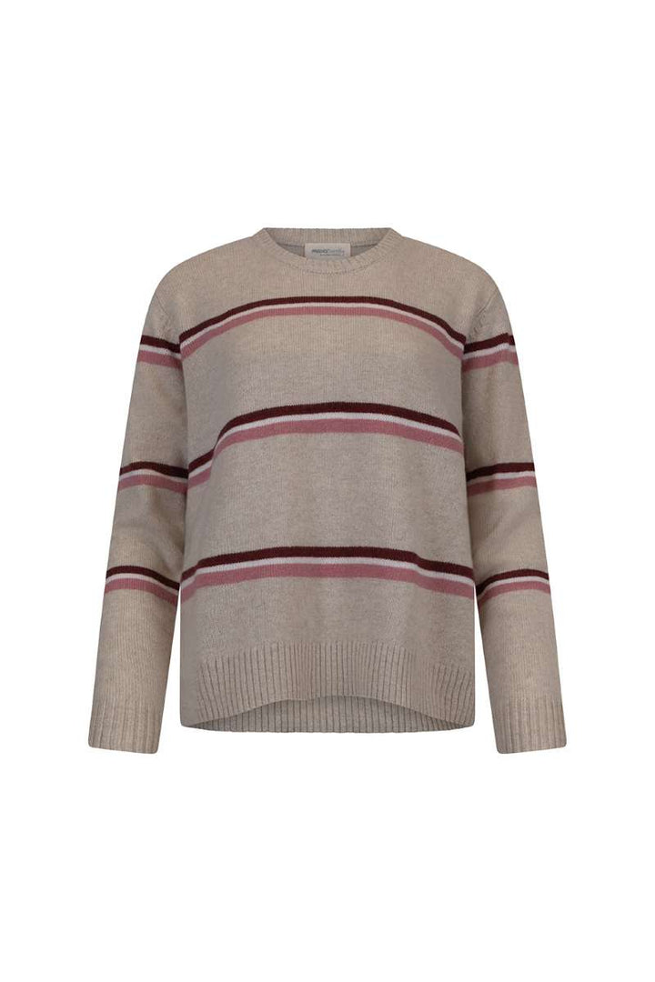 Compass Stripe Sweater in Oatmeal MSK2527S by Madly Sweetly in Oatmeal, size M