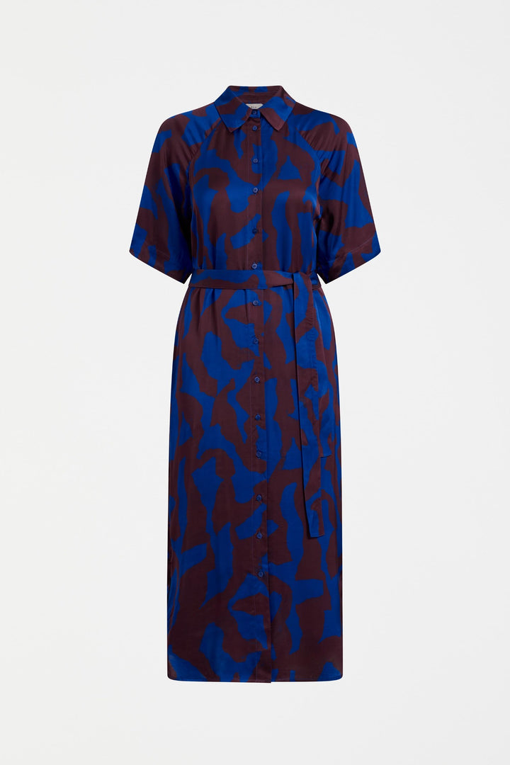 ELK Besa Shirt Dress A1604M in Varr Print Shiraz, product-only front view