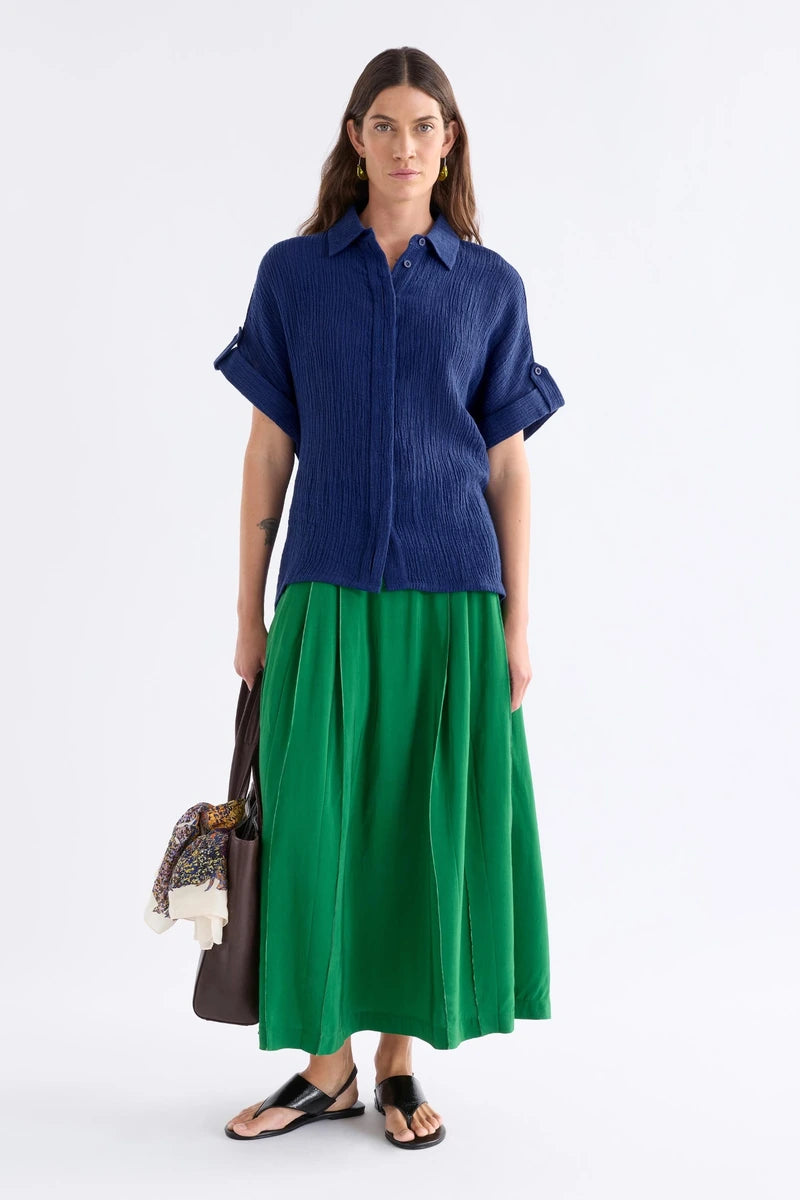 ELK Edeka Shirt A168 in Vibrant Blue, front full-length view