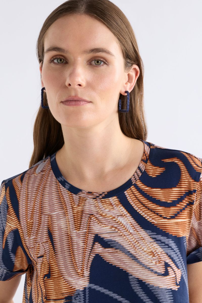 Brandr print fabric detail organic cotton ELK dress A1588