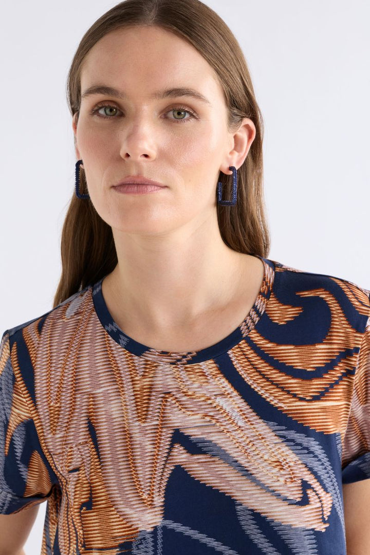 Brandr print fabric detail organic cotton ELK dress A1588