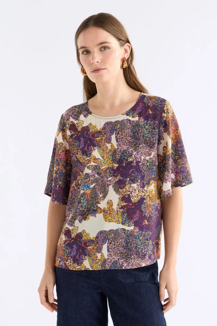 Detail of Aube Top in Lantis Print by ELK the Label style A1641