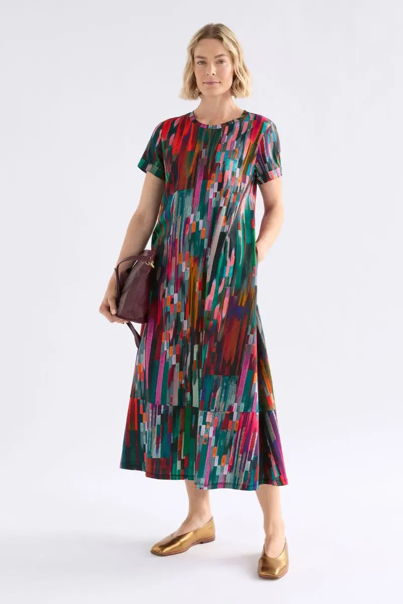 Haki Dress in Mella Print by ELK the Label