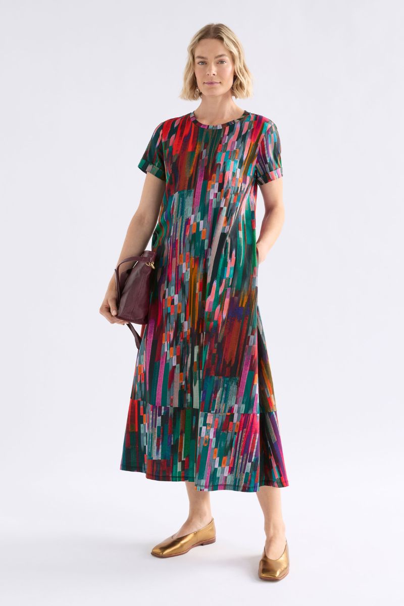 Haki Dress in Mella Print by ELK the Label