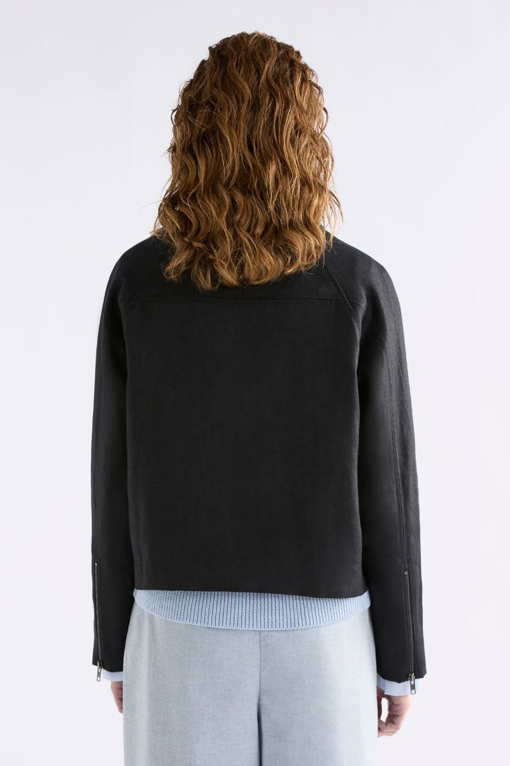 Woman wearing Altairs Jacket in Burnt Chocolate by ELK the Label back