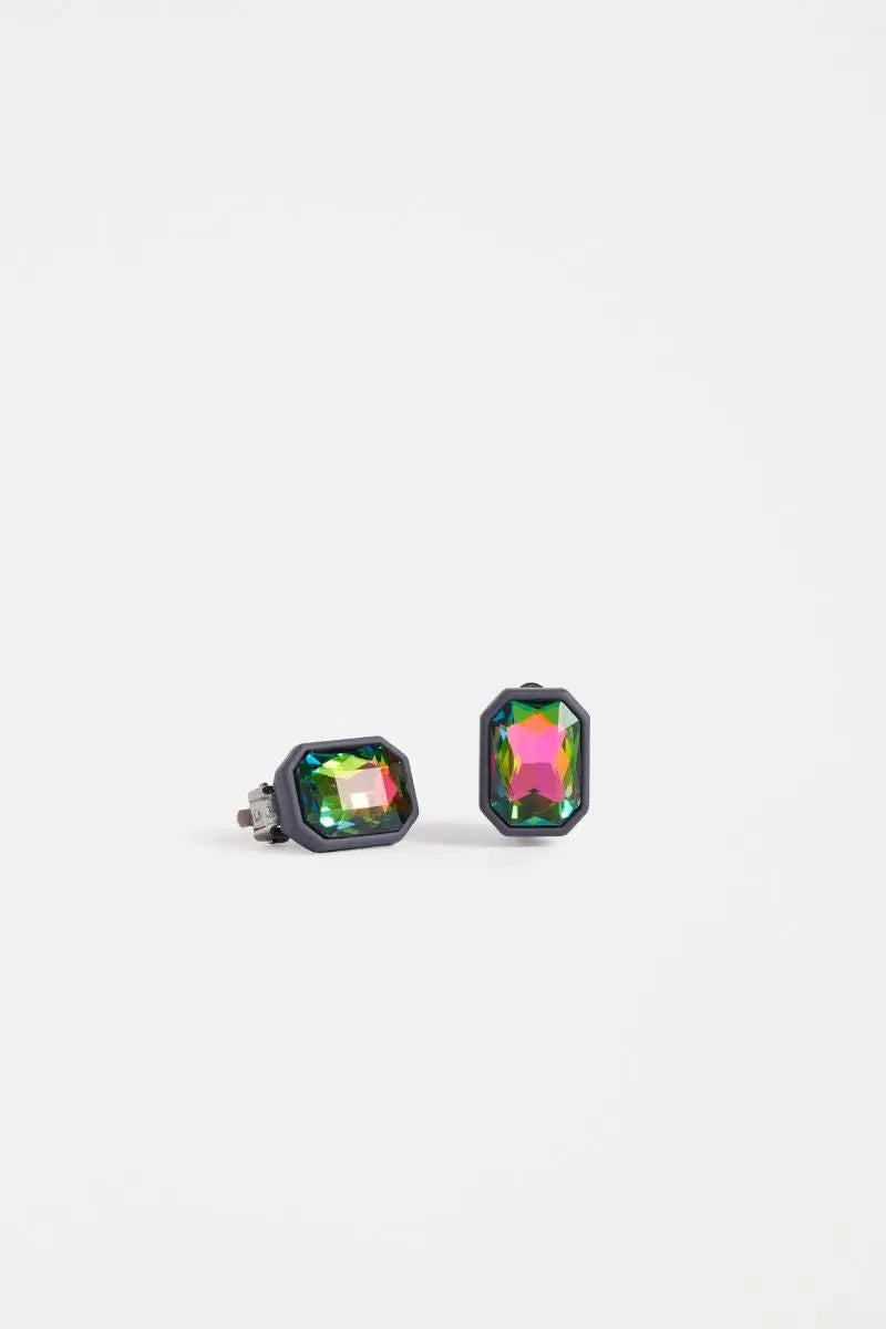 Detail of Jule Clip On Earrings in Iridescent Green by ELK the Label style E0612