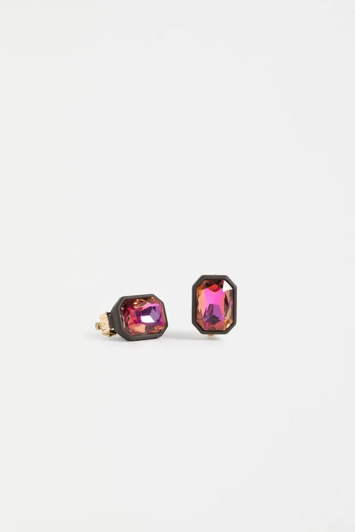 Detail of Jule Clip On Earrings in Iridescent Magenta by ELK the Label style E0612