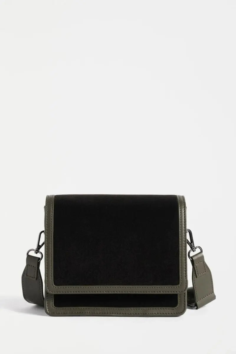 Detail of Vel Crossbody Bag in Dark Olive by ELK the Label style LO250