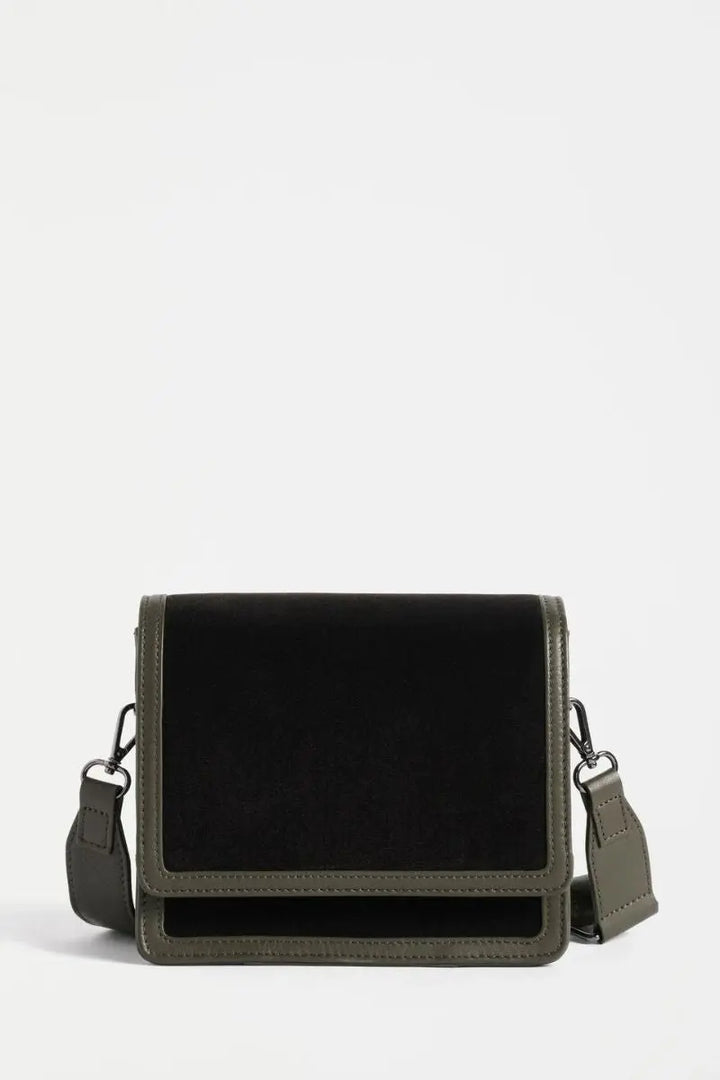 Detail of Vel Crossbody Bag in Dark Olive by ELK the Label style LO250