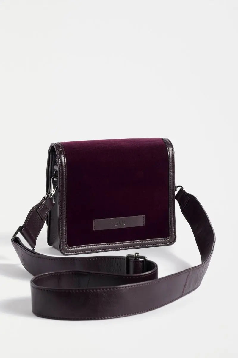 Detail of Vel Crossbody Bag in Mulberry by ELK the Label style LO250