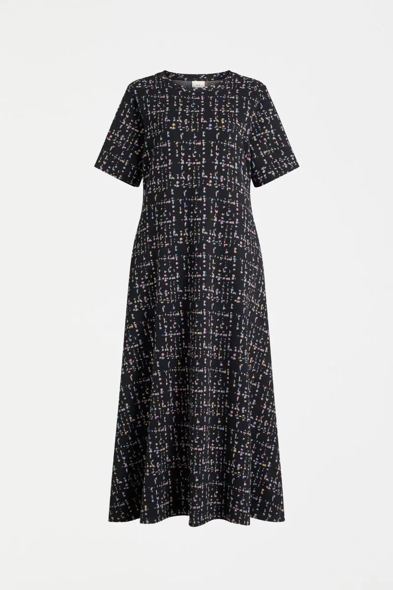  Mohr Long Dress in Black Fleck by ELK the Label closeup