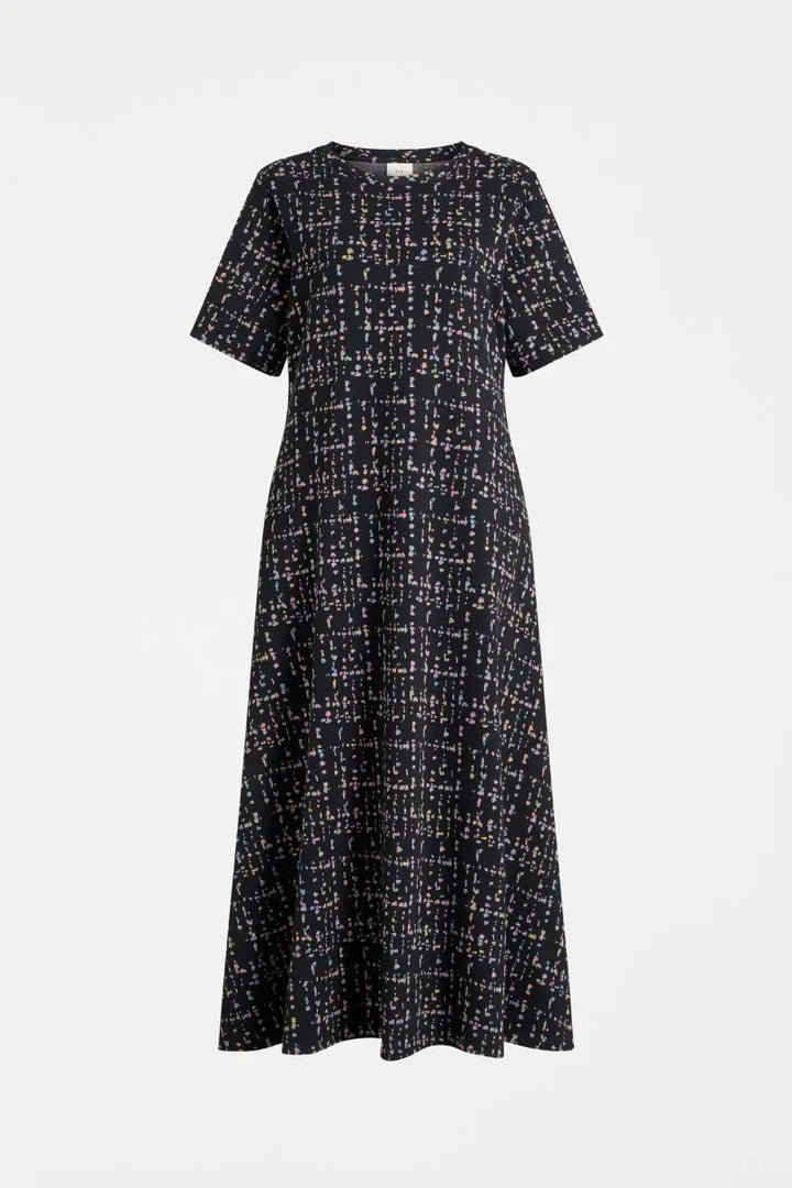  Mohr Long Dress in Black Fleck by ELK the Label closeup