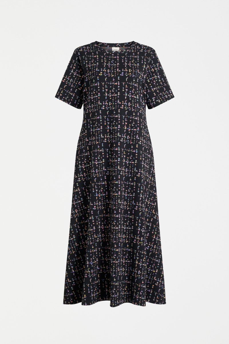  Mohr Long Dress in Black Fleck by ELK the Label closeup