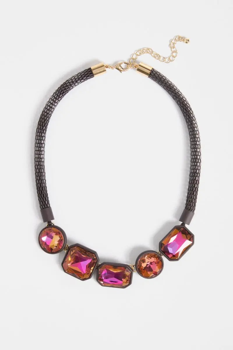 Jule Choker Necklace in Iridescent Magenta by ELK the Label style N0278 front