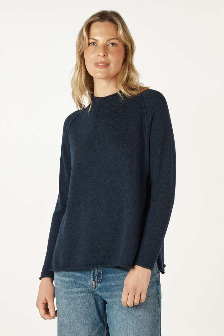 Essential Funnel Neck in Denim ZP7145 by Zaket & Plover