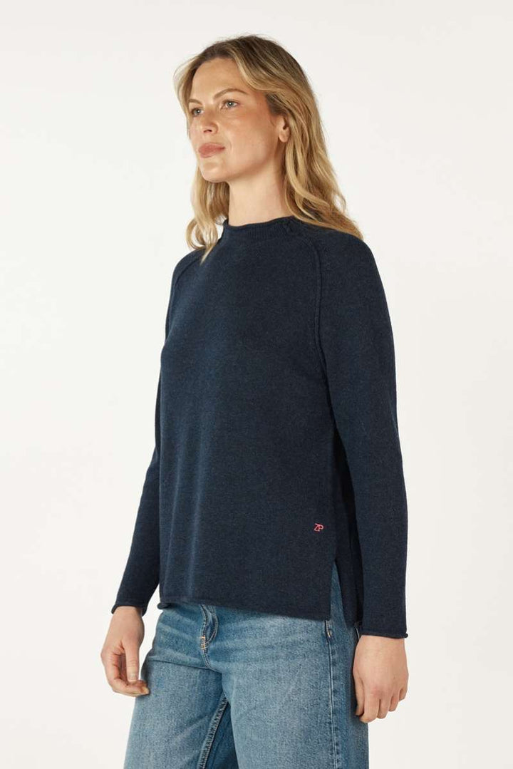 Essential Funnel Neck in Denim ZP7145 by Zaket & Plover