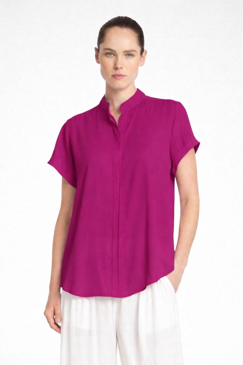 Soft Stand Shirt in Mulberry by Mela Purdie
