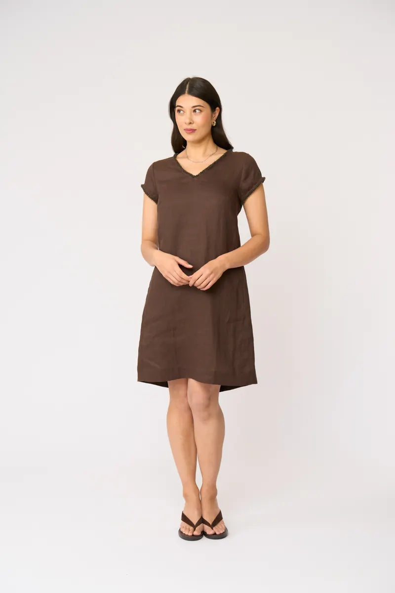 FOIL V Festival Dress Cocoa FO8789