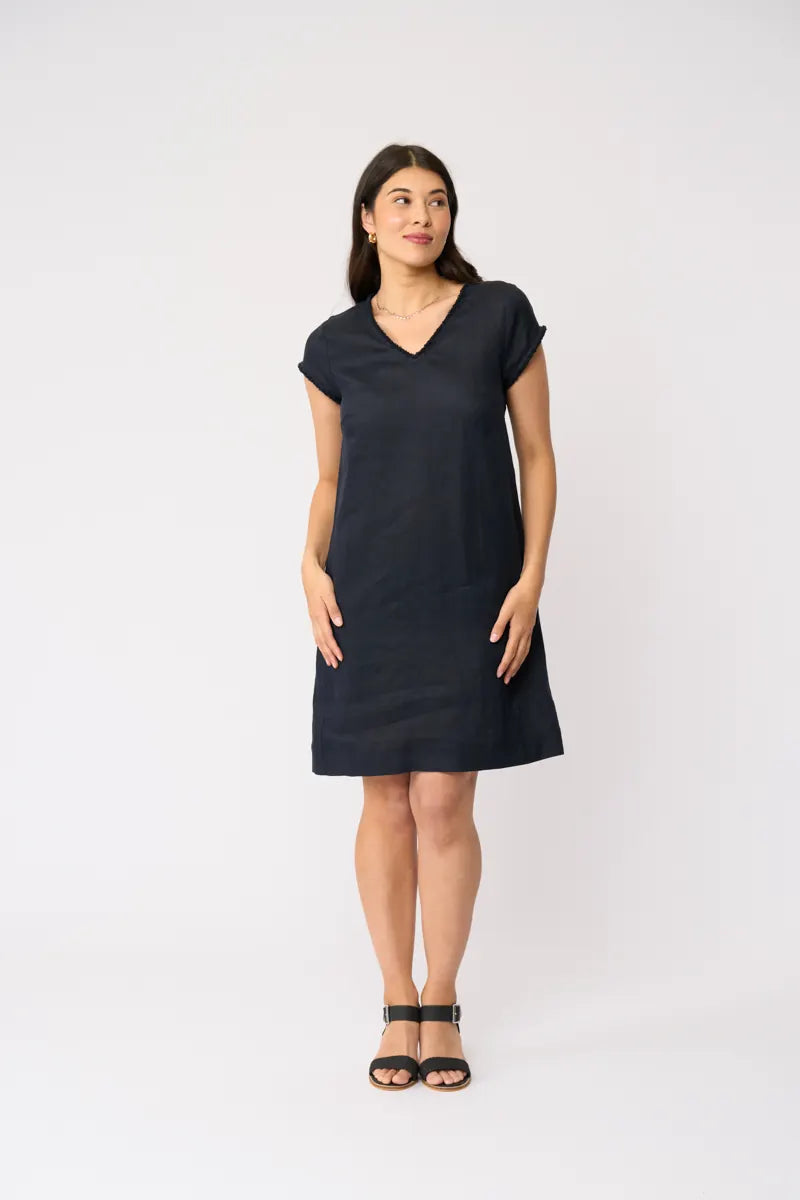 FOIL V Festival Dress True Navy FO8789