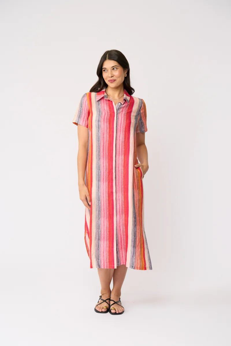 Foil Advanced Interaction Dress FO8296 in Sunset Stripe, 1 studio view
