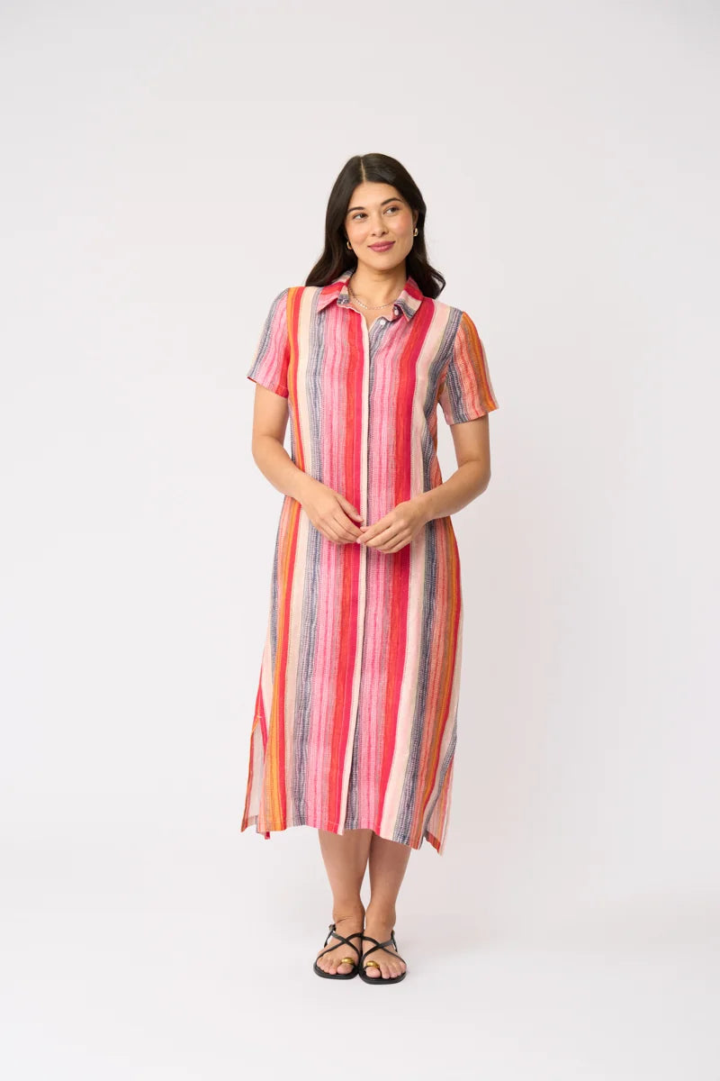 Foil Advanced Interaction Dress FO8296 in Sunset Stripe, 2 studio view